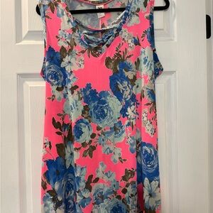Sew In Love Floral Dress - Pink and Blue